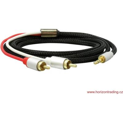 Dynavox Stereo Audiocable 2RCA - jack 3, 5mm - 3, 0m - Висококачествен пропускащ сигнален кабел 3.5mm jack / 2x RCA (063607)