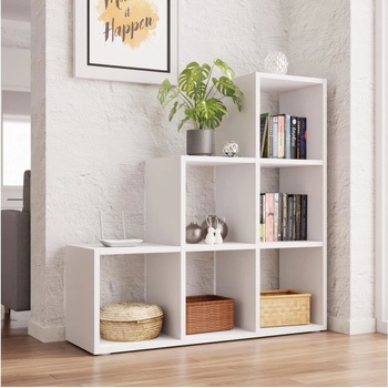 MIRJAN 24 Knižnica TRIO 108x105 cm biela MJ0081