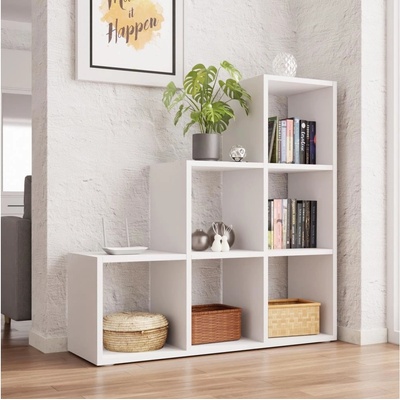 MIRJAN 24 Knižnica TRIO 108x105 cm biela MJ0081