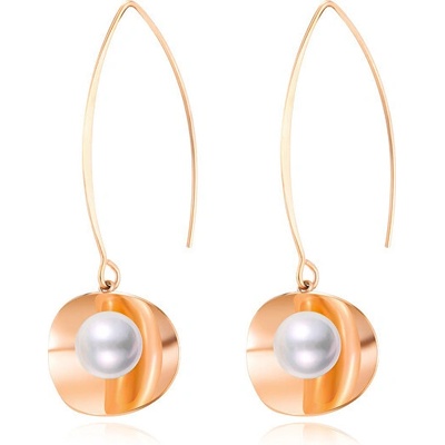 Troli bronzové náušnice s perličkou VGE570