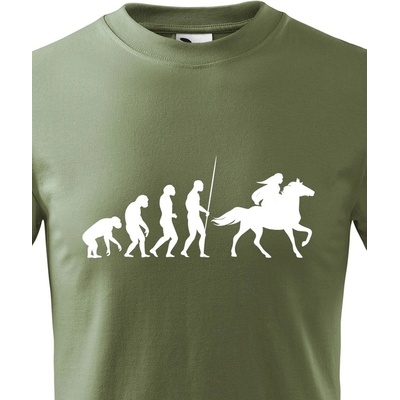 dětské tričko Evoluce jezdkyně Military 69