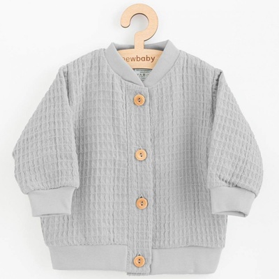 New Baby Dojčenský mušelínový kabátik Comfort clothes šalviová Sivá