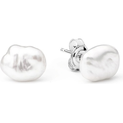 Gaura Pearls stříbrné s řiční perlou Amy EFK08E Bílá