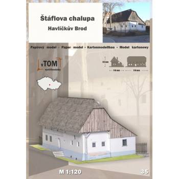 Papierový model Štáflova chalupa Havlíčkov Brod