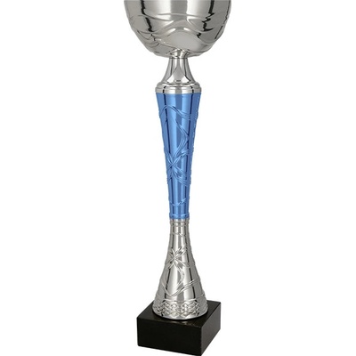 Kovový pohár Stříbrno-modrý Výška: 33 cm Průměr: 10 cm