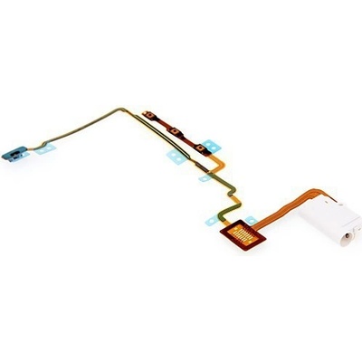 AppleMix Flex kábel s audio konektorom, mikrospínačom a ovládaním hlasitosti pre Apple iPod nano 7. generácie - biely - kvalita A+