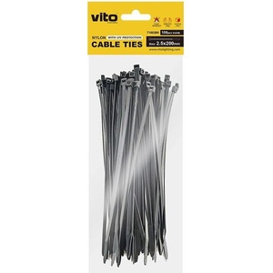 VITO Кабелни превръзки 2.5/200 черни с uv защита - vito (7100260)