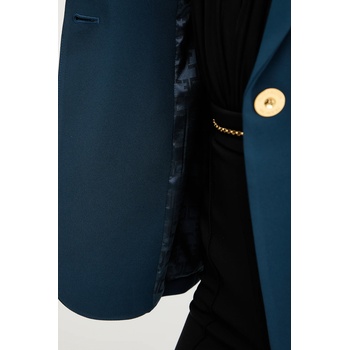 Elisabetta Franchi Сако Elisabetta Franchi в тъмносиньо с едно копче с изчистен дизайн GI17556E2 (GI17556E2)
