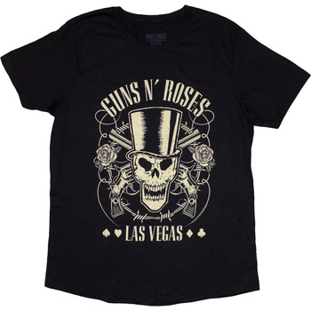Guns N' Roses Top Hat, Skull & Pistols Las Vegas Black S Дамски Риза (GNRTS37LB01)