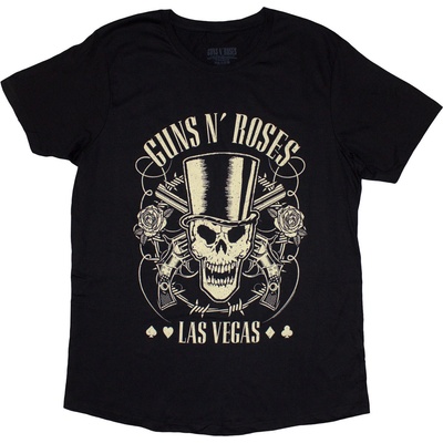 Guns N' Roses Top Hat, Skull & Pistols Las Vegas Black S Дамски Риза (GNRTS37LB01)