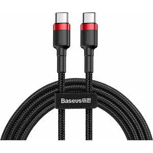 Baseus Кабел за данни Type-C към Type-C, 3A, 1m - Baseus Cafule (CATKLF-G91) - Червен / Черен