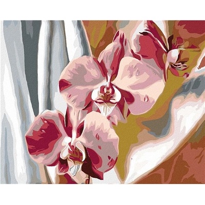 zuty Malování podle čísel Růžová orchidej 100 x 80 cm bez rámu a bez vypnutí plátna