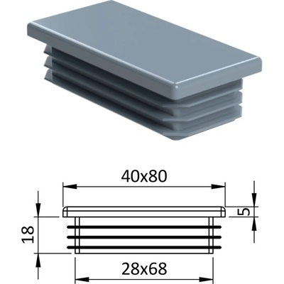 Krytka plastová 40 x 80 mm