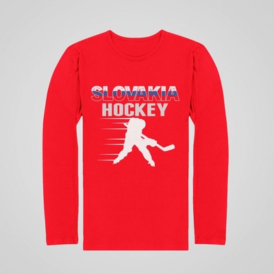 Tričko Slovakia Hockey s dlhým rukávom červená