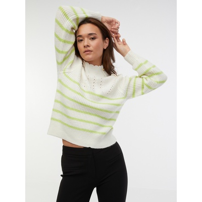 orsay Зелено-бял дамски пуловер на райе с примес на вълна ORSAY Orsay | Byal | ЖЕНИ | XS