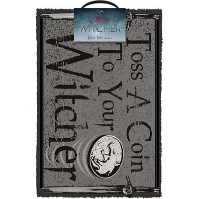 CurePink Netflix The Witcher Zaklínač Toss A Coin Šedá 60 x 40 cm