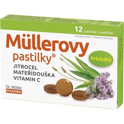 Dr. Müller Müllerovy pastilky s jitrocelem mateřídouškou 12 ks