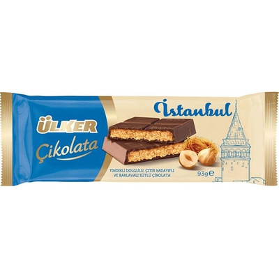 Ülker Istanbul mléčná s lískooříškovou náplní s kadayif a baklavou 93 g