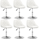 vidaXL Трапезни столове, 6 бр, бели, изкуствена кожа (3088645)