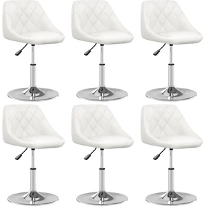 vidaXL Трапезни столове, 6 бр, бели, изкуствена кожа (3088645)
