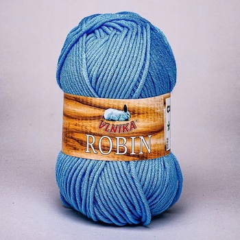 Pletacia / háčkovacia priadza Vlnika ROBIN 8 modrá, jednofarebná, antipillingov