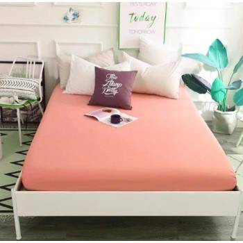 Image 1 of GoHome Долен чаршаф с ластик РАНФОРС - Праскова