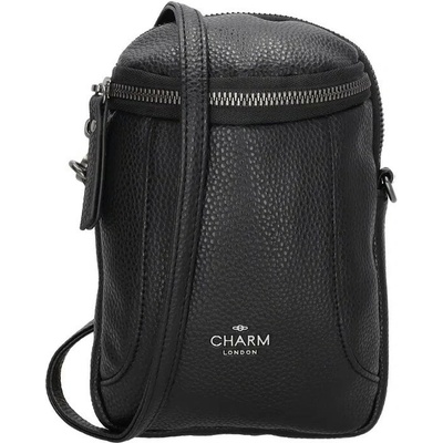 Charm London elegantná kožená kabelka na mobil „Belleza“ Čierna
