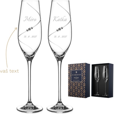 Diamante Silhouette Amber poháre na sekt 2 x 210 ml