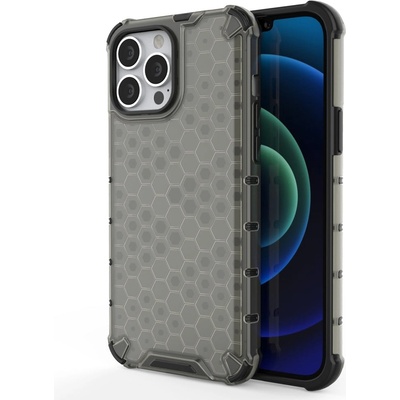 HQWear Удароустойчив кейс от ТРU материал Honeycomb за Apple iPhone 13 Pro, Черен (9145576213230)