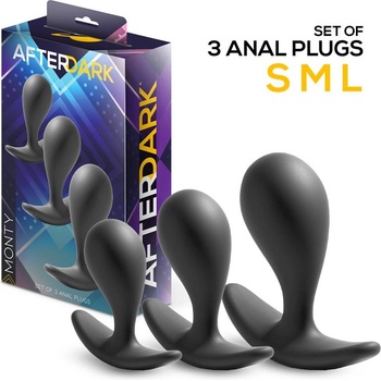 Afterdark Monty Set of 3 Anal Plugs Black