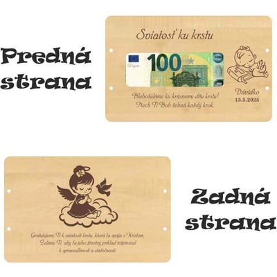 Dřevěná obálka na peníze pro holčičku - Svátost ke křtu (1664)