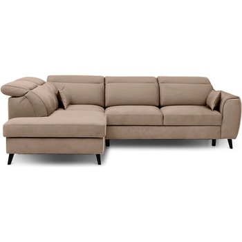 Eltap Светлокафяв кадифен разтегателен ъглов диван с място за съхранение (ляв ъгъл L форма) Noble - ELTAP (CO-NOB-LT-20NU)