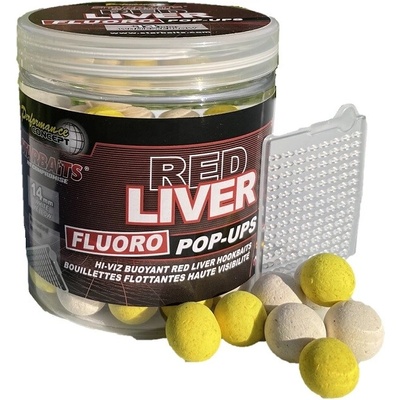Starbaits plávajúce boilies Fluo Pop-Up Red Liver 80g 14mm
