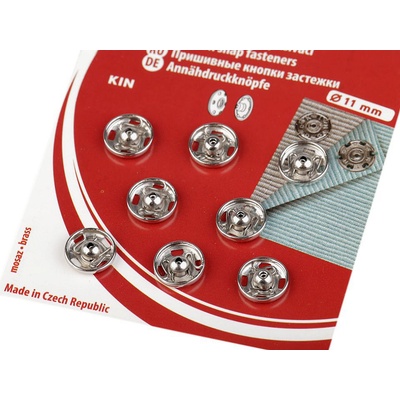 Kovové patentky / stiskací knoflíky Varianta: 2/11 mm 3 nikl, Balení: 1 karta – Zboží Dáma