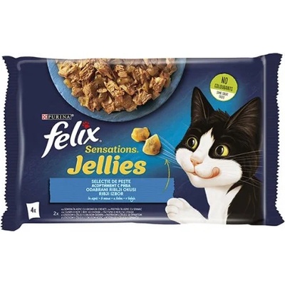 Котешка храна Felix асортимент с риба Sensation 4*85гр
