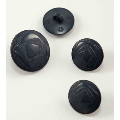 Gombík so spodným prišitím - tmavo šedý - priemer 2,2 cm