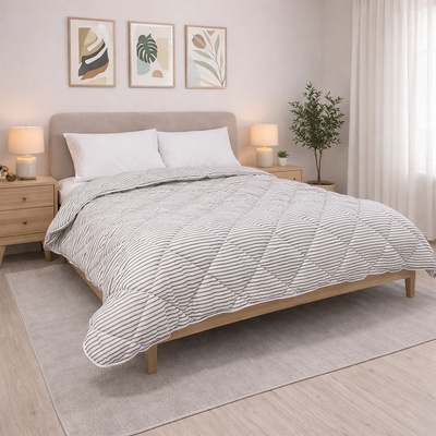 EmonaMall Олекотена завивка EmonaMall Страйп, Лятна, Единично легло, 150/210 см. , Капитонирана - Код S18977 (S18977-3800237625475)