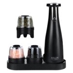 Adler Електрически мелнички Adler AD 4449, 3 бр, 150 мл, USB, Li-Ion 1500mAh, Керамични остриета - Черен (Li-Ion) - technomani