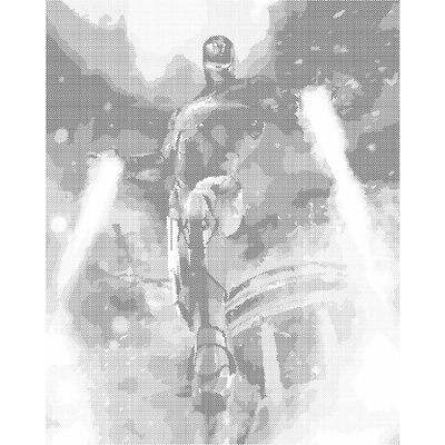 ZUTY Bodkovanie - IRON MAN V LETE Rámovanie: vypnuté plátno na rám, Rozmer: 40x50 cm