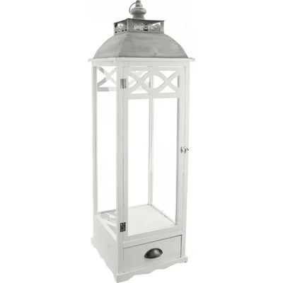 Lucerna dřevo/kov bílá velká 107cm