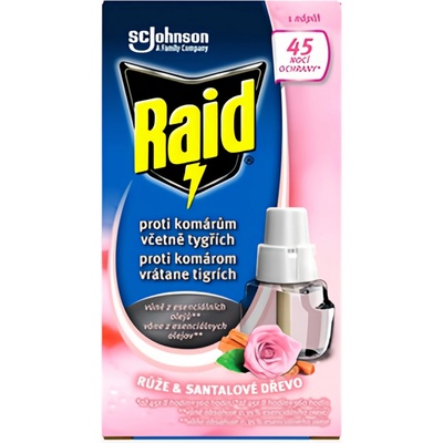 Raid Náplň proti komárům pro elektrický odpařovač růže & santalové dřevo 27 ml
