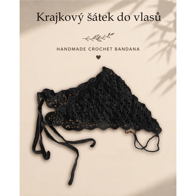 Maliso šátek do vlasů bandana z přírodní bavlny černá