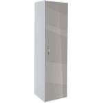 Bogdan Furniture G Еднокрилен гардероб Мебели Богдан, модел BM-Ava 1, бял гланц и сиво