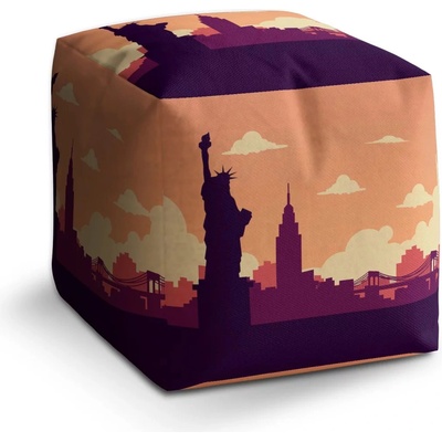 Sablio Taburet Kostka New York Socha svobody Art: 40x40x40 cm