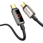 Mcdodo Кабел за данни - Mcdodo (CA-6680) - с дишаща LED светлина, USB-C → USB-C, Auto Power Off, 100W, 1.2m - Черен