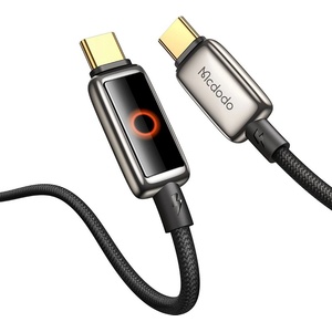 Mcdodo Кабел за данни - Mcdodo (CA-6680) - с дишаща LED светлина, USB-C → USB-C, Auto Power Off, 100W, 1.2m - Черен