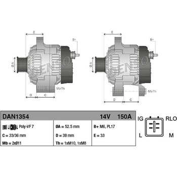 Alternátor DENSO DAN1354
