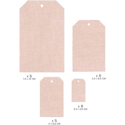 FLORILÉGES DESIGN Papírové visačky v lněném vzhledu - Murmures / Růžová