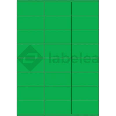 Labelea Samolepiace etikety 70x36 mm farebné papierové, na hárku A4, pre laserovú a atramentovú tlač, Farba etikiet Zelená, Počet hárkov v balení 100 EPY070036PG024S