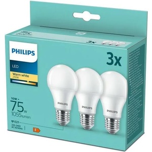 Philips A60 E27 10W 2700K 3x (P4886)